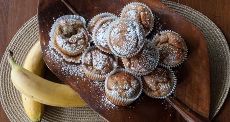 Cupcakes με μπανάνα και σοκολάτα