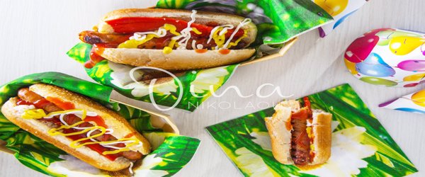 HOT DOGS ΜΕ ΛΟΥΚΑΝΙΚΑ ΤΖΟΥΜΑΓΙΑΣ ΚΑΙ ΣΠΙΤΙΚΗ ΜΑΓΙΟΝΕΖΑ