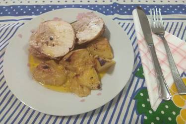 Ρολό κοτόπουλο με σάλτσα μουστάρδας και μελιού