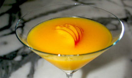 Peach martini cocktail