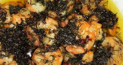 Αρωματικές γαριδούλες με άνηθο