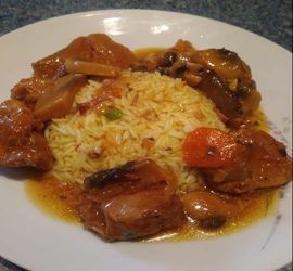 Χοιρινό λεμονατο με ρύζι