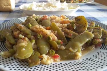 Φασολάκια φούρνου με ρύζι
