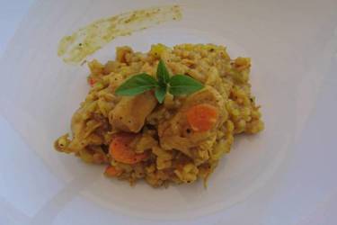 Ριζότο με κοτόπουλο και κάρυ
