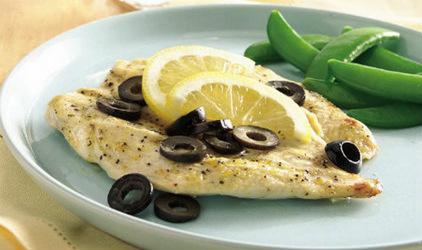 Κοτόπουλο λεμονάτο με ελιές