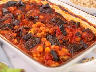 Ρεβίθια με μελιτζάνες