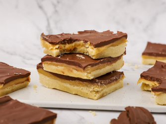 Μπάρες με καραμέλα και σοκολάτα