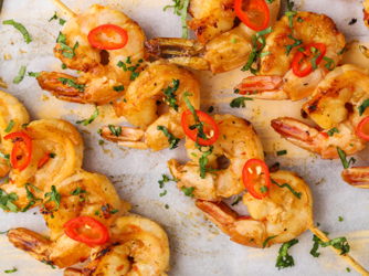 Γαρίδες σουβλάκι