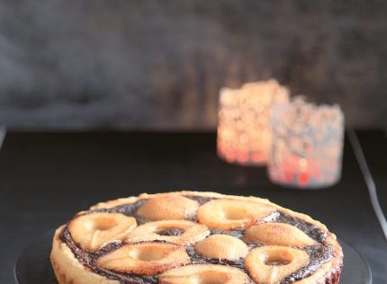 Τάρτα αχλάδι με κρέμα σοκολάτας