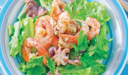 Χταποδάκι και γαρίδες ριγανάτες