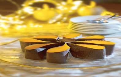 Φύλλα μαύρης σοκολάτας με ελαφριά λεμονόκρεμα