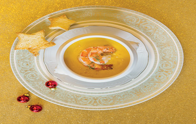 Καροτόσουπα με γαρίδες