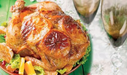 Γιορτινό κοτόπουλο με πορτοκάλι