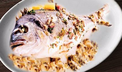 Ψάρι σχάρας στο φούρνο   